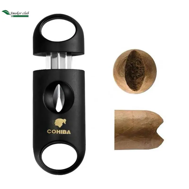 Cohiba Plastic V Cut Stainless Steel Blade Cigar Cutter Sharp Sigaar