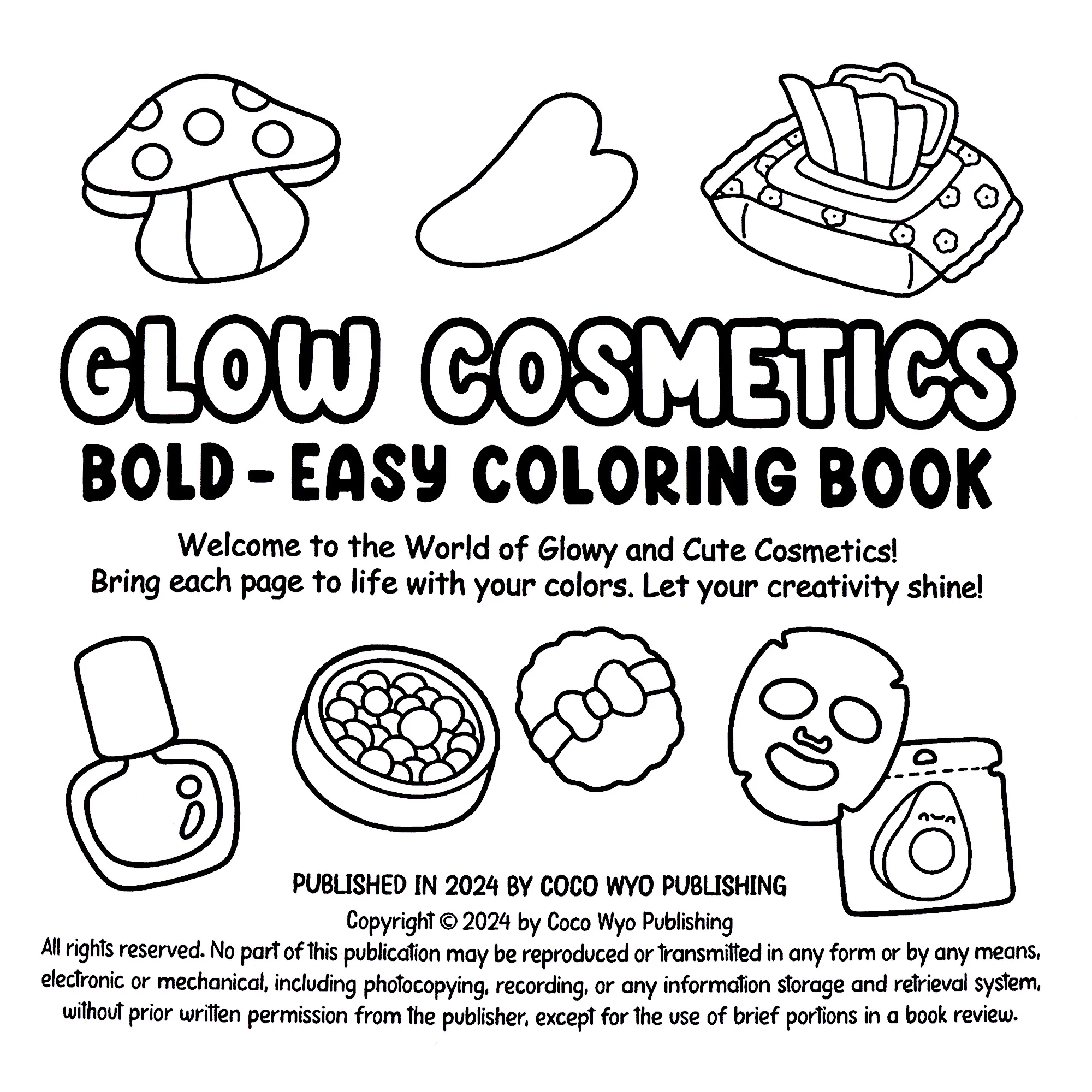Glow Cosmetics Bold & Easy Coloring Book for Adult and Teen Makeup Theme Graffiti Painting Book for Friends Holiday Perfect Gift 5