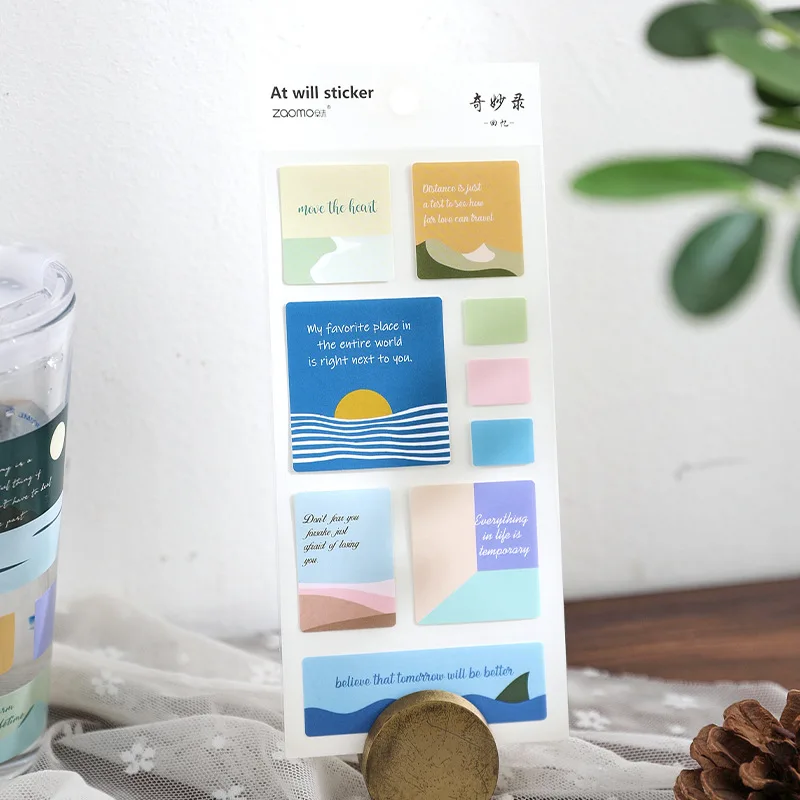 

1pcs Cute Sentence Stickers for Envelopes Diary Round Square Sticker Decoration DIY Album Diary Scrapbooking Label Sticker