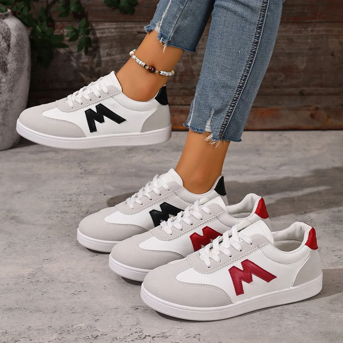 Women Designer Round Head Sneakers 2025 Deep Mouth Light Sneakers Versatile Breathable Cross Casual Sneakers Zapatos De Mujer