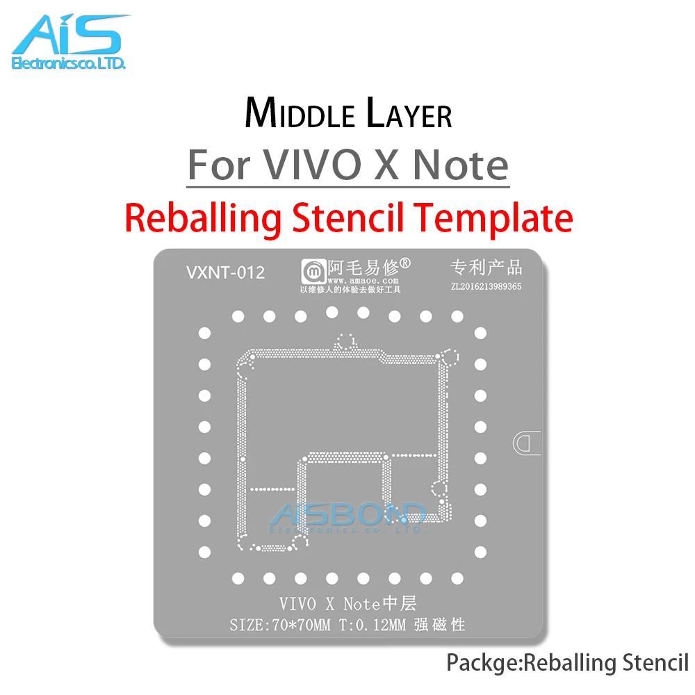 Modello Di Stencil Reballing A Strato Medio Amaoe Vxnt Per Vivo X Note Xnote Solder Tin Planting Net
