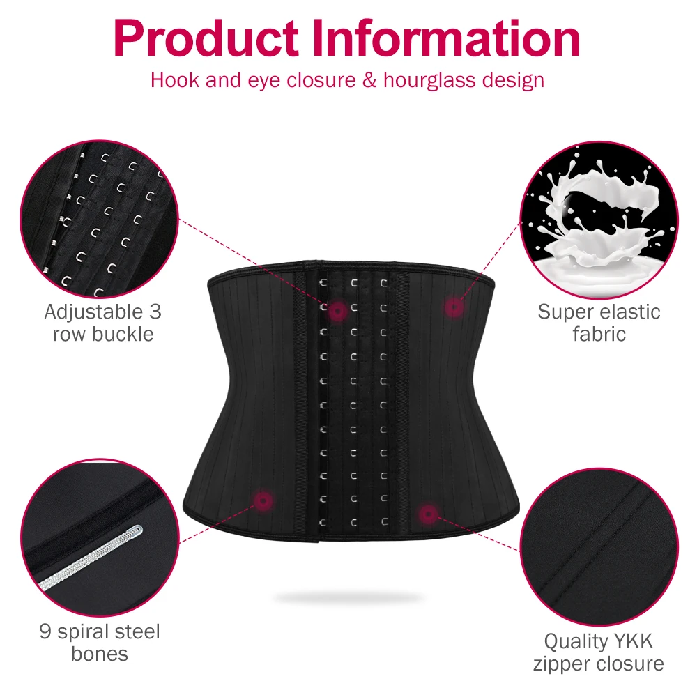 Fashion Atbuty Shorter Torso Waist Trainer 25 Steel Bones Corsets Small  Waist Shaper Underbust Slimming Tommy Control