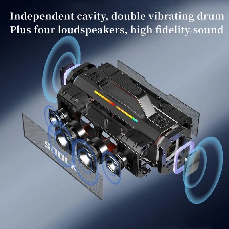 SODLK S520 caixa de som bluetooth 150W ultra high power stereo impact bass TWS dual pair built-in microphone with low latency 5