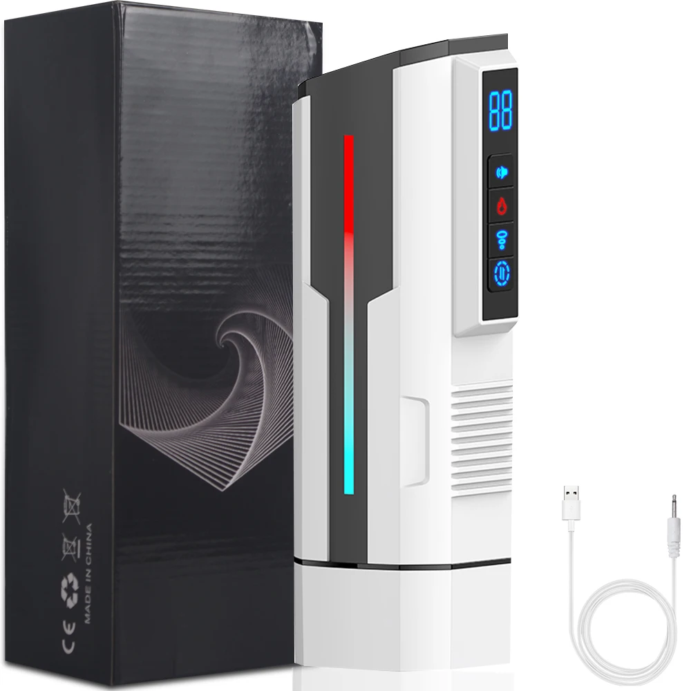 Automatic Male Masturbator Cup for Men Sucking Vibrating Sex Machine Machine Telescopic Heating Vagina Penis Train Adult Sex Toy