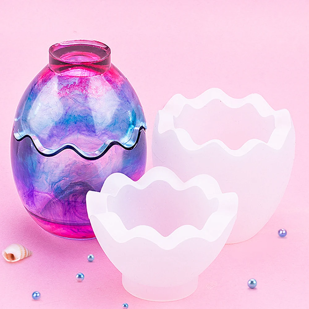 Egg Shape Candle Jar Mold DIY Crystal Epoxy Resin Storage Box Mould Concrete Cement Plaster Craft Making Molds Home Decoration silicone mold