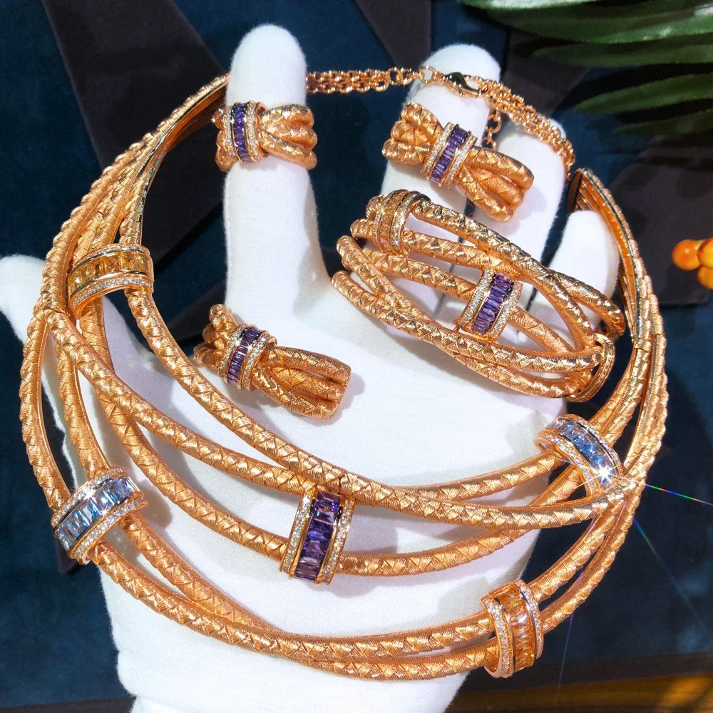 

Kellybola, новинка, роскошное ожерелье из розового золота, кольцо для женщин, Свадебные Ювелирные наборы для помолвки, высокое качество