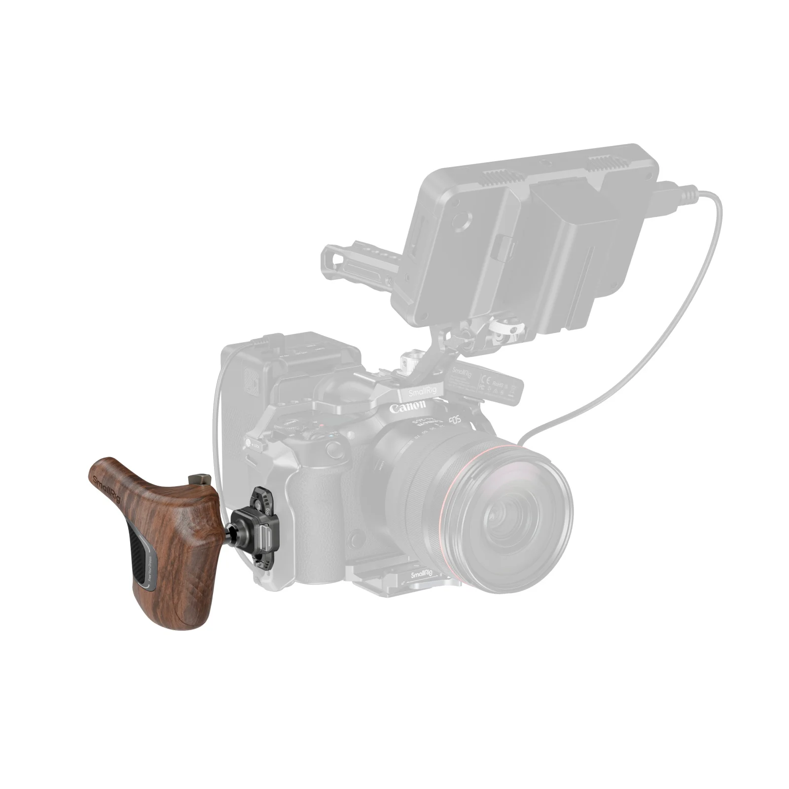 SmallRig Rotating Side Wooden Handle with NATO Clamp for Camera/Monitor Cages &