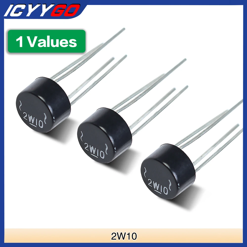 Nuovo 20 Pz 100% Originale 2W10 Marca Raddrizzatore A Ponte A Diodi 2A 1000 V Wob Monofase Onda Intera Attraverso Foro Assiale Diodi Al Silicio