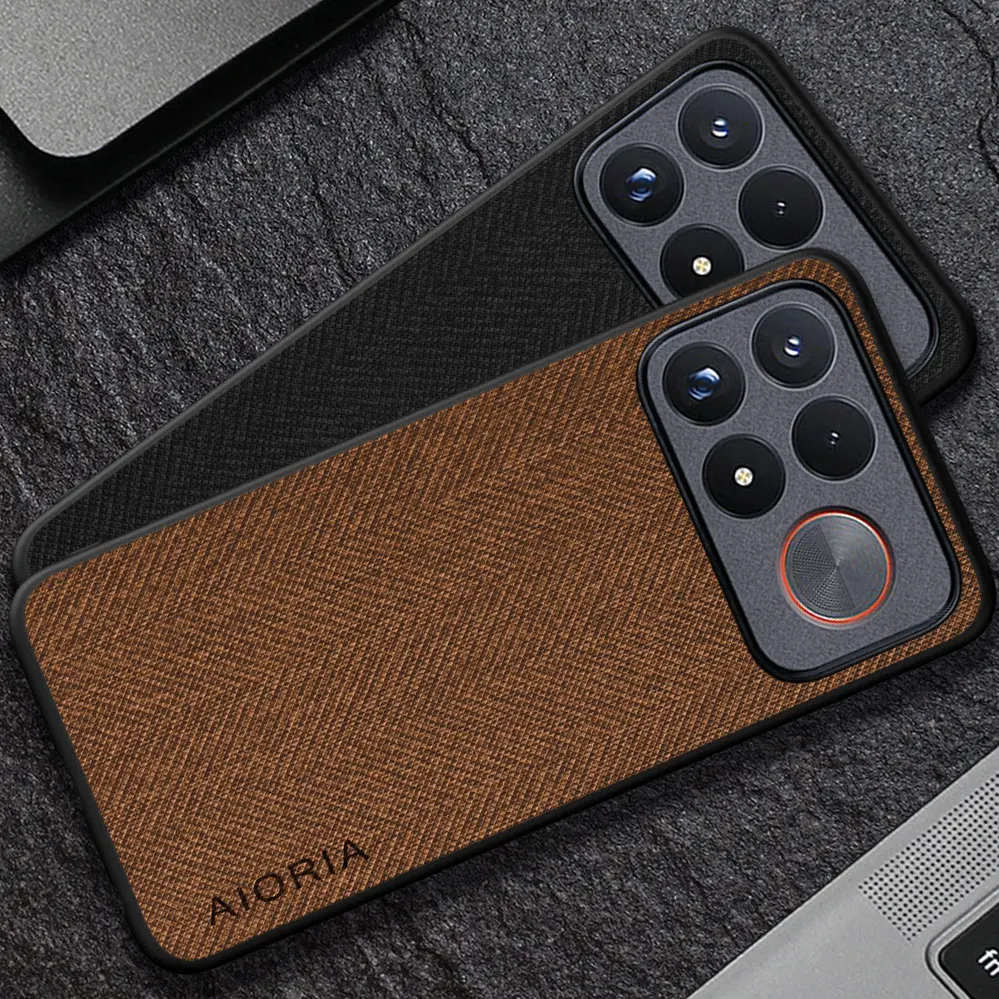 Luxury Textile Leather Skin Phone Cover - Soft Case Coque