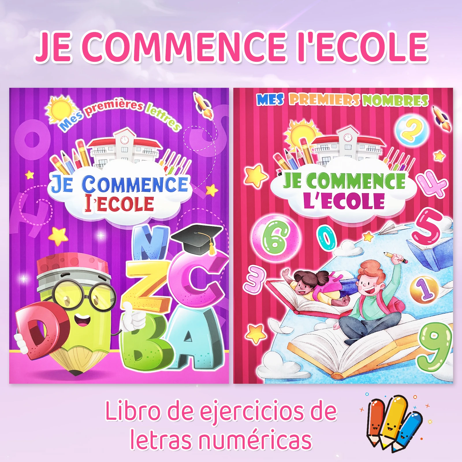 French Copybook For Calligraphy letter Books For Kids Word Children Handwriting Children writing Learning  French Practice Book 3