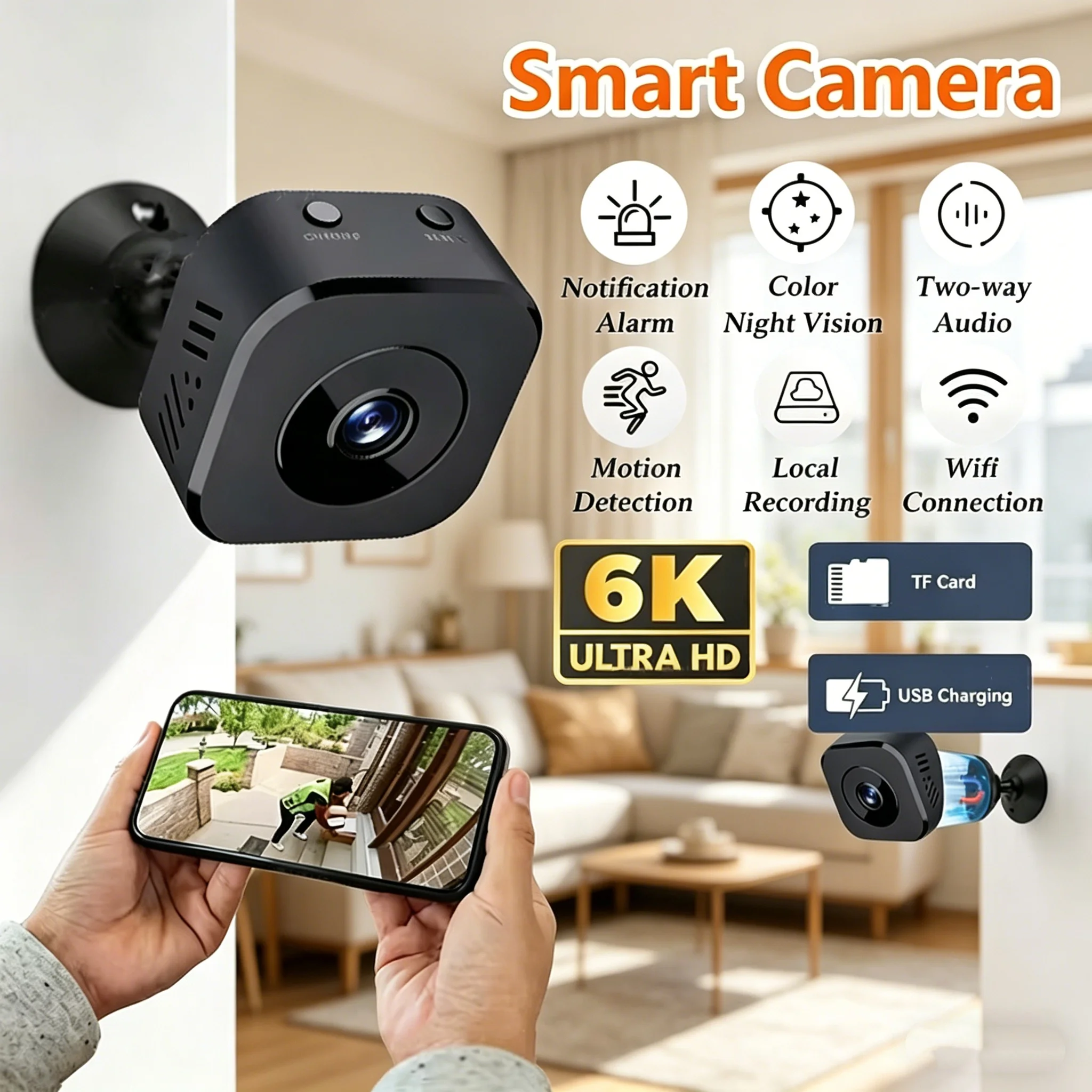 Mini Security Camera 4K Full HD WiFi Surveillance With 2 Way Audio Motion Detection Infrared Night Vision Security Camera 2026 4