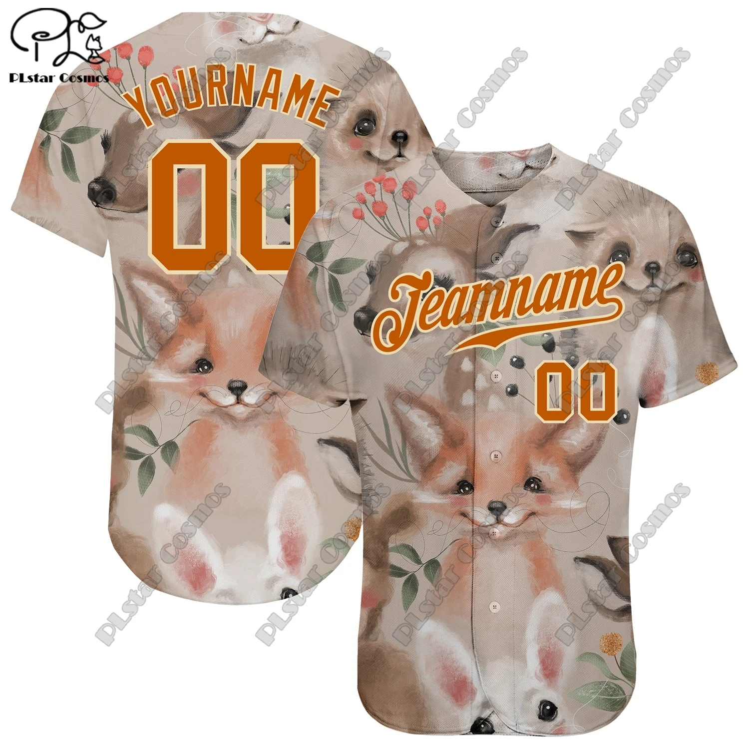 

PLSTAR COSMOS Baseball Shirt Custom Name 3D Printing Pattern Summer Loose Slim Unisex Series 2
