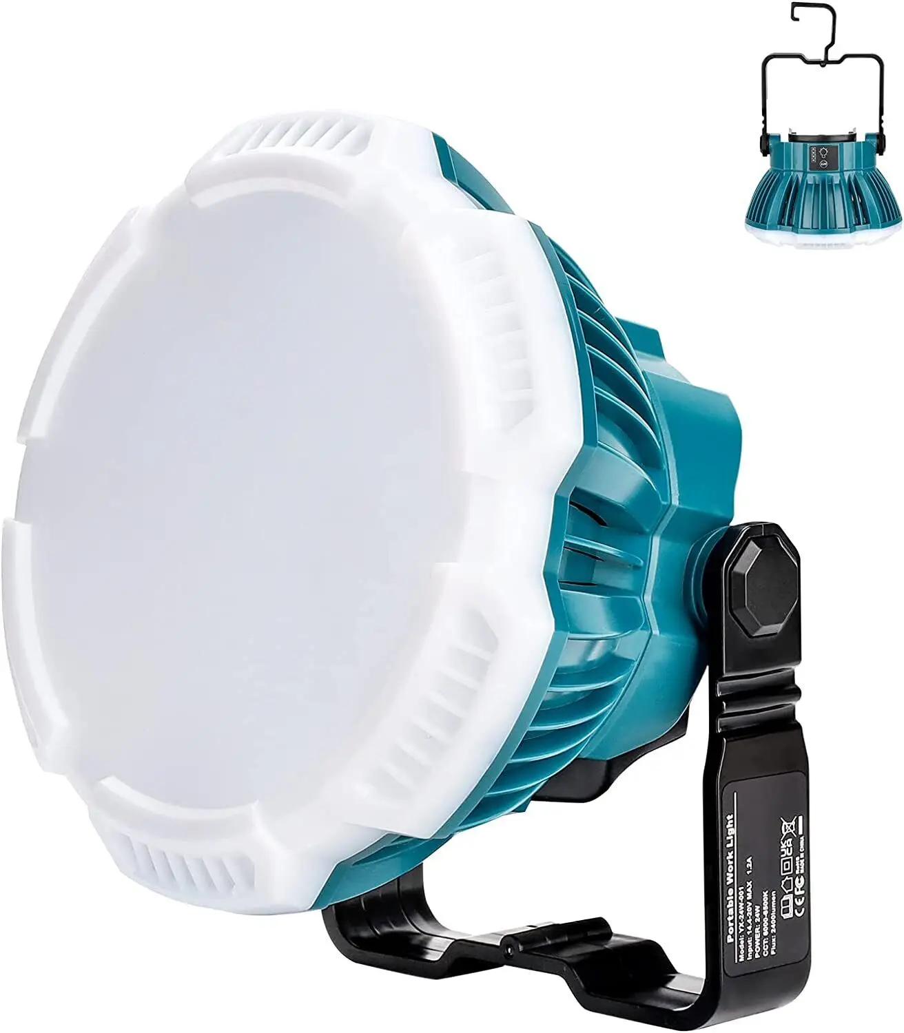 24W 2400Lm Led Work Light Lanterna Da Campeggio Per Makita 18V Batteria Agli Ioni Di Litio Lampada A Led Torcia Portatile Per Tenda Con Gancio