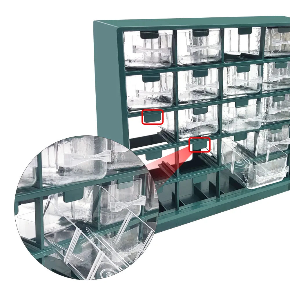 25 Multi-grid Drawer Parts Box Wall-mounted Screw Classification Component Box Tool Case electronic components Storage ToolBox 5