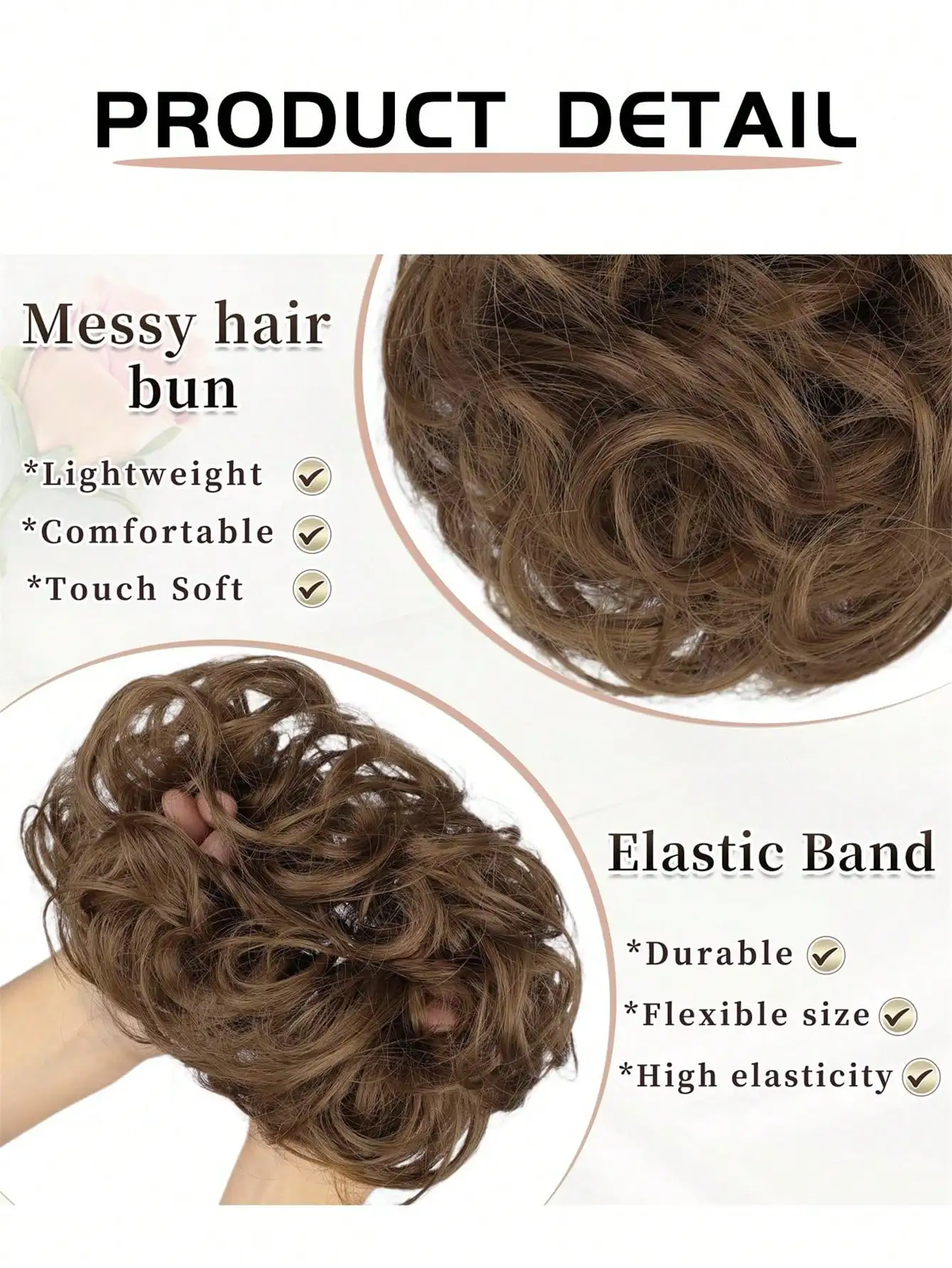 Synthetic Hair Chignon Donut Pad for Women Brown Blonde