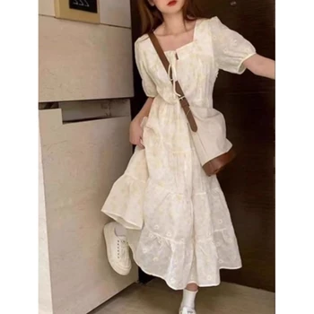 Chao Xiang 조각난 꽃 드레스 여성 의류 여름 204 새로운 스타일 여행 해변 휴가 긴 드레스