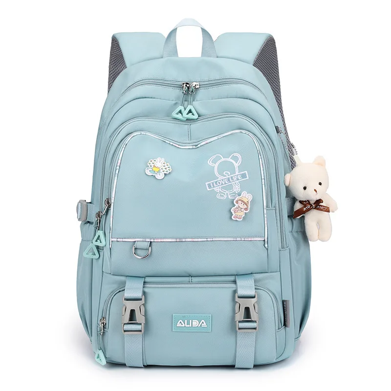 Kids Backpack For School Children Solid Color Primary Backpack Teenage Girls School Bags Shoulder Bag Waterproof Nylon Bagpack 4