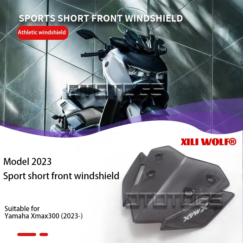

For Yamaha 23 XMAX300 Modified Windshield Athletic Wind Mirror Sport Front Wind Deflector Accessories Motorcycle Accessories