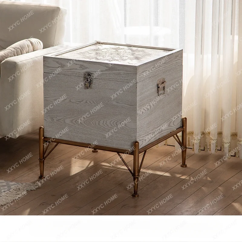 

Retro Home Entrance Cabinet Home Living Room Wall Locker Quiet Style B & B Model Room Decoration Cabinet