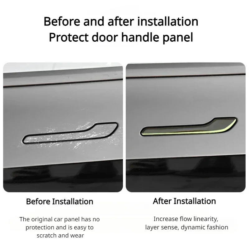 Car Luminous Door Handle Cover Protector Sticker For Tesla Model Y/Y Juniper 2025 Model 3/3 Highland