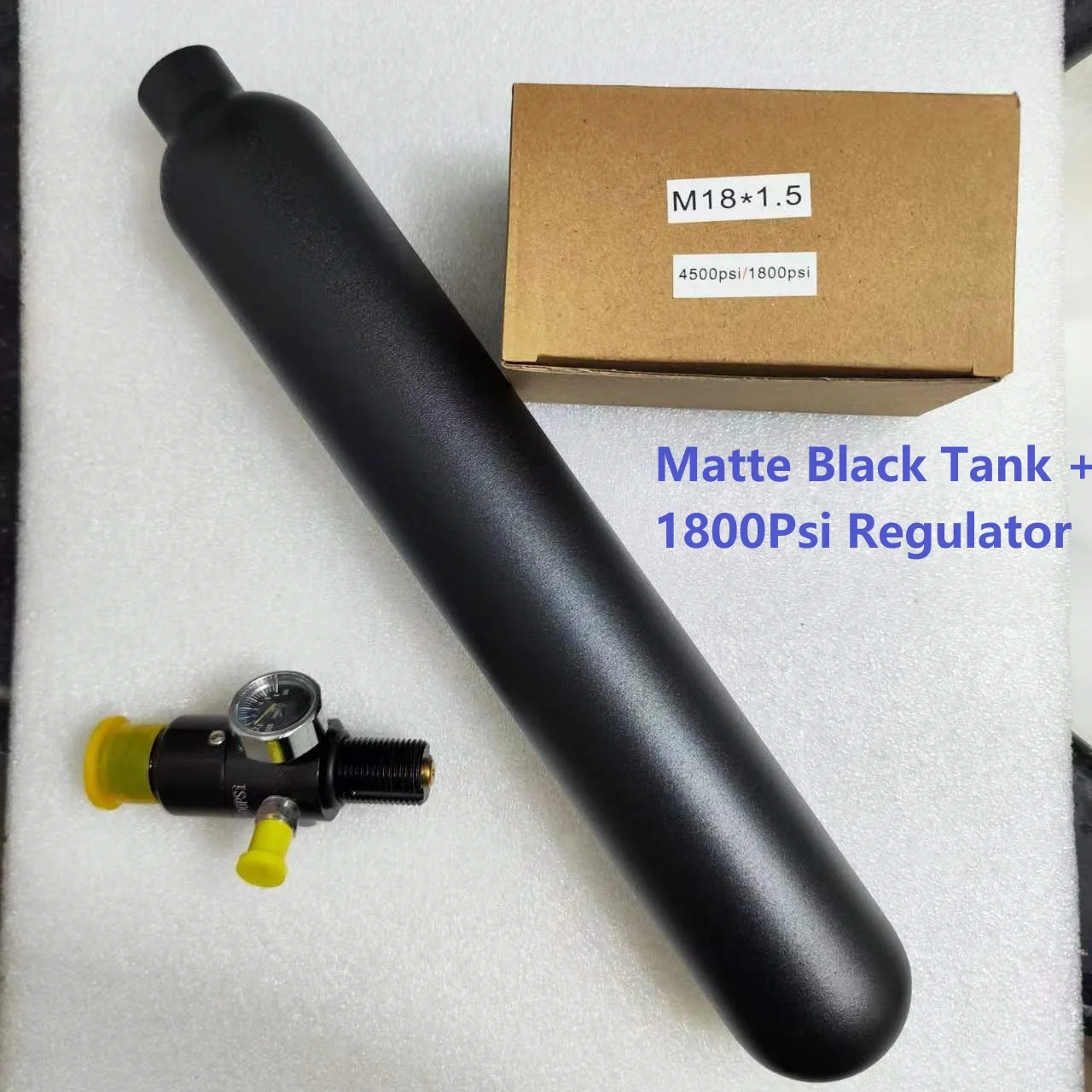 CO2 Tank 0.38L Matte Aluminum Round Bottle 50mm OD M18*1.5 Thread 20Mpa opening Non-sealed For Cylinder Diving