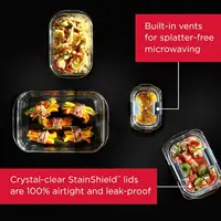Rubbermaid Brilliance Glass Storage 3.2-Cup Food Containers with Lids 2