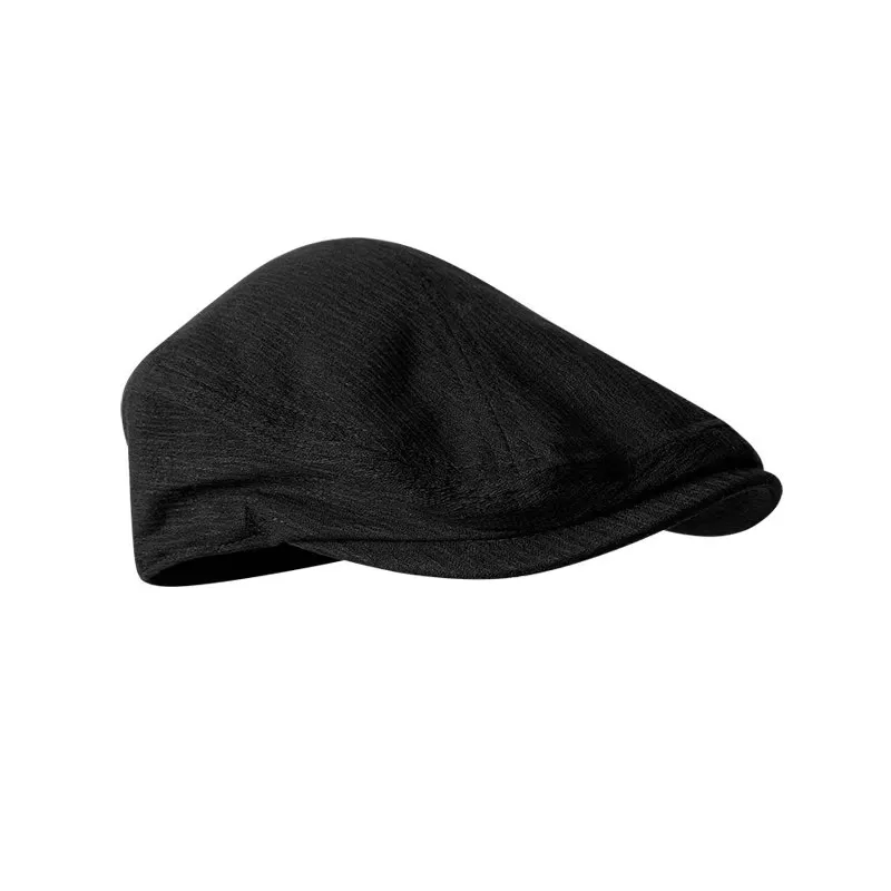 Lässige flache Sommer-Baskenmütze aus Leinen für Damen und Herren, atmungsaktive Mütze, Entenschnabel-Fahrhüte – Detail 13