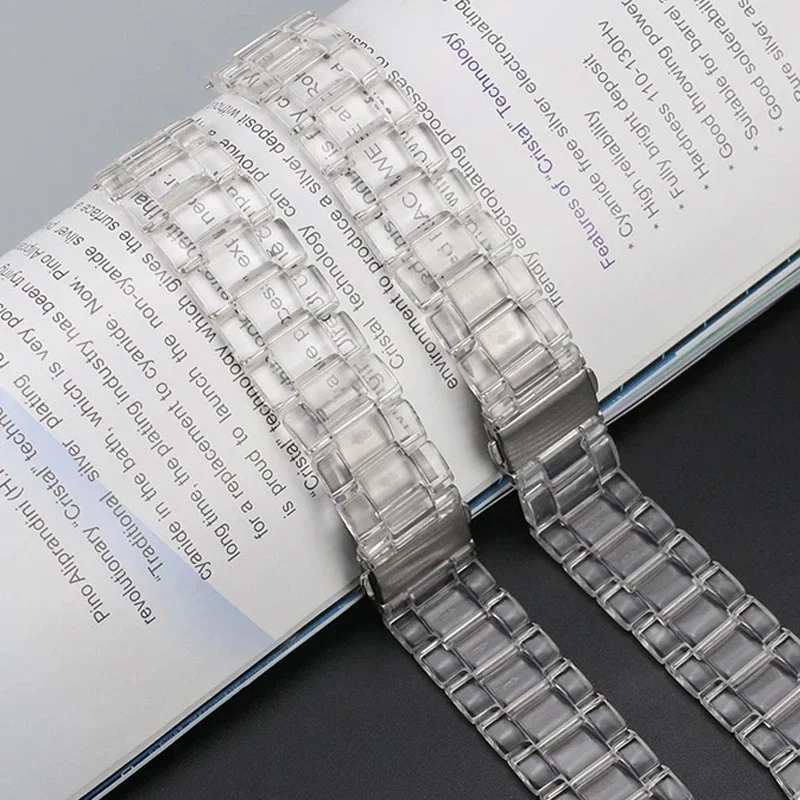 Premium Clear Resin Watch Strap - Elegant Bracelet Watchband Accessory