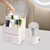 Large Makeup Organizer Make Up Cosmetics Plastic organizer box with Brush Holder Lid and Drawers 1
