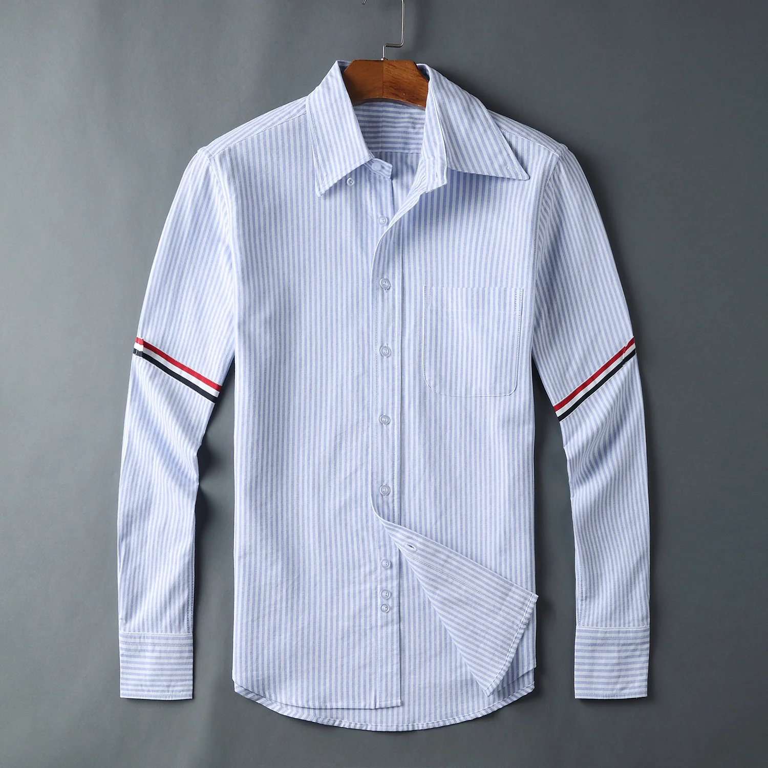 

2022 New Shirt Casual Cotton Striped Men Turn Down Collar Slim Women Blouse High Quality Couples Clothing