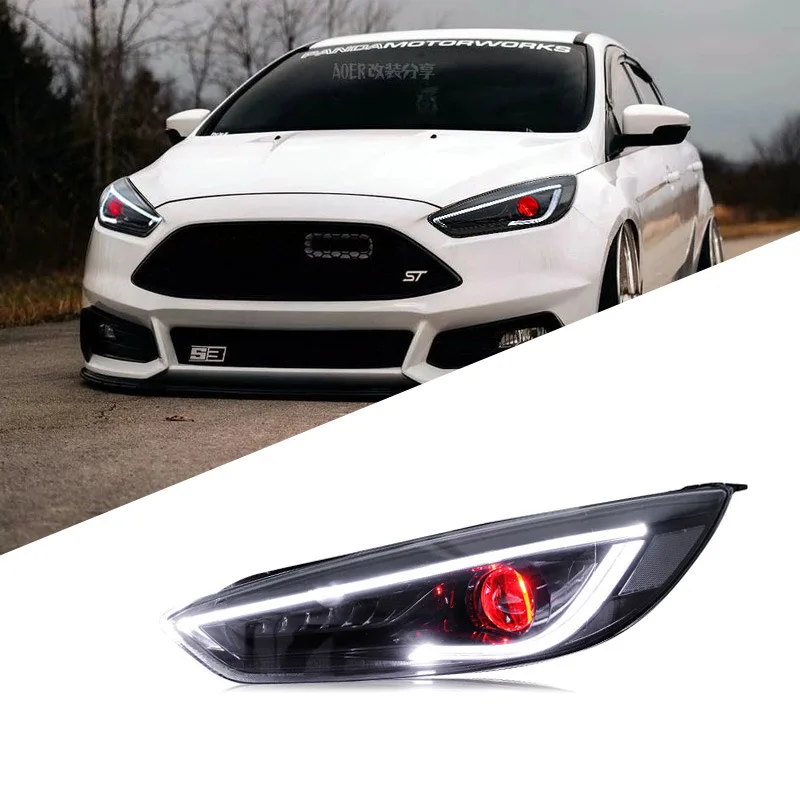 

1 Pair LED Headlight Assembly for Ford Focus 2015-2018 Headlights Plug and Play with LED DRL Dynamic Turning Front Head lights