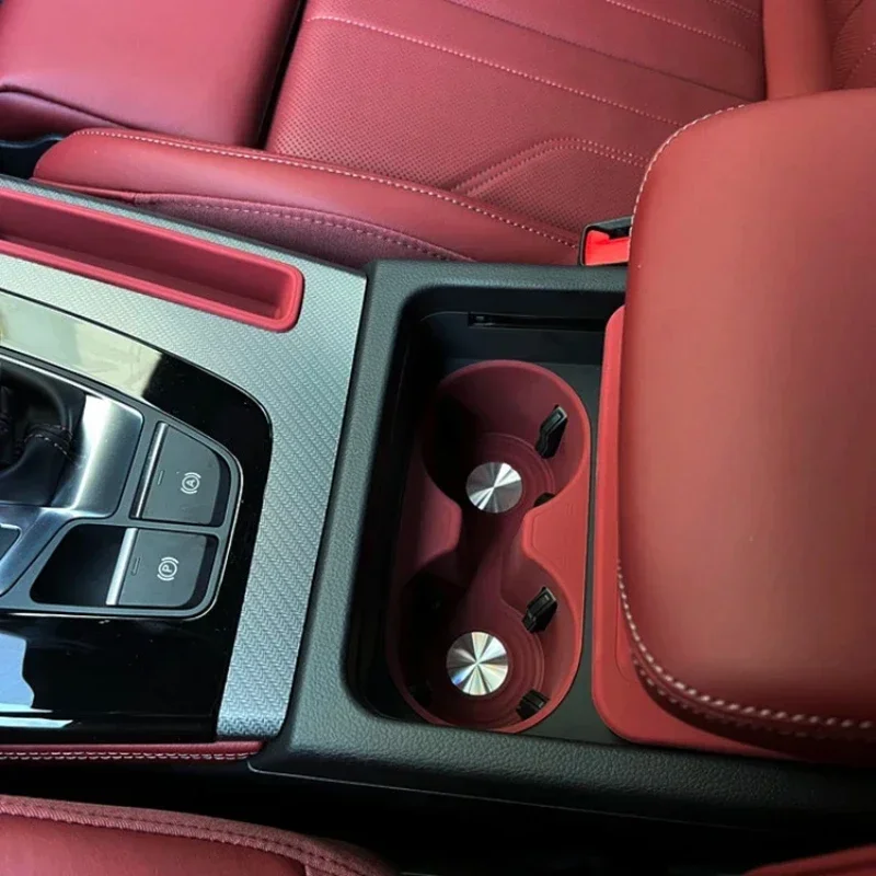 아우디 Q5 FY 2018 2019 2020 2021 2022 2023 2024 실리콘 자동차 센터 콘솔 정리함 수납 컵홀더 블랙 레드 액세서리