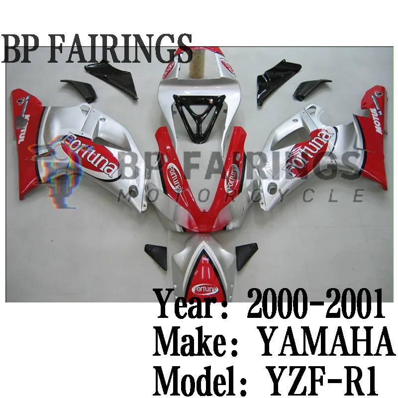 

New ABS Plastic Fairing for Yamaha YZF R1 2000 2001 Bodywork Parts Fairings set R1 00 01 Red Silver