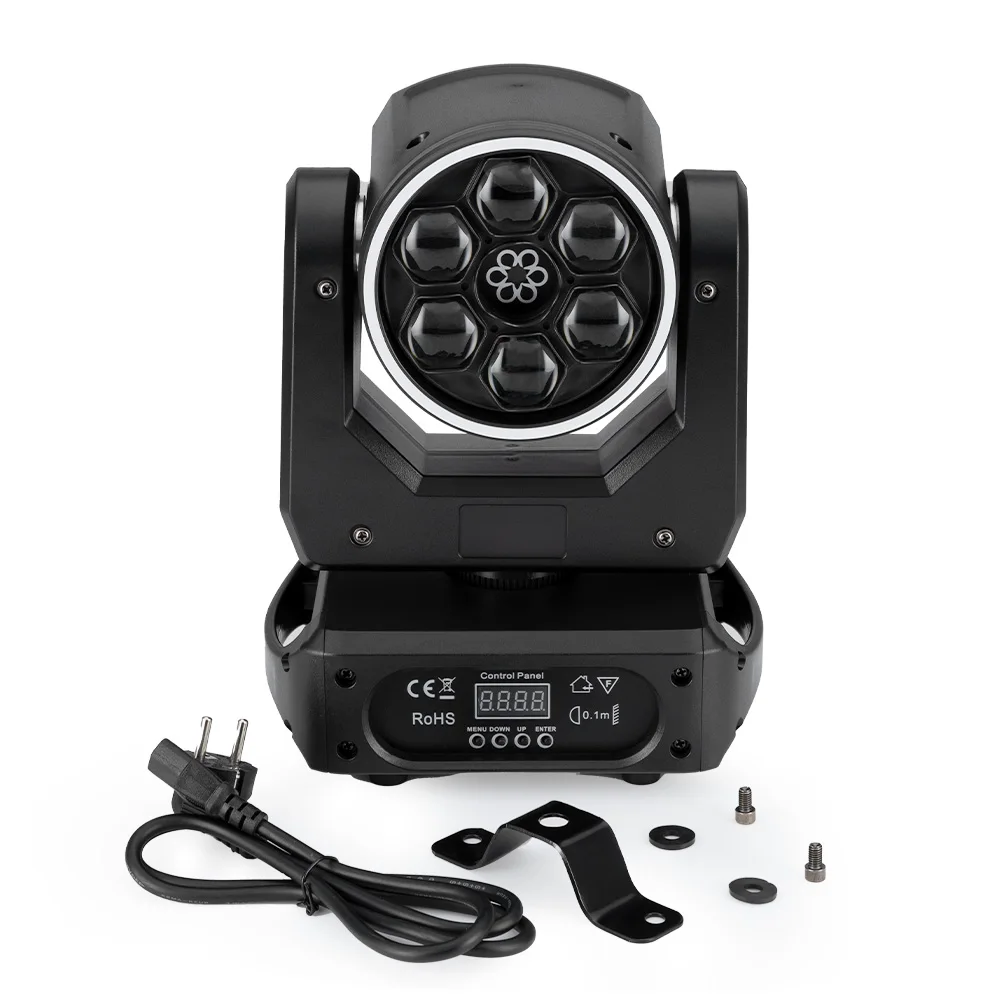 100W 6 Bee Eyes Moving Head 4in1 LED Mini Laser Beam Spot Light Stage Lighting DMX512 Remote Control For DJ Disco KTV Wash Light 4