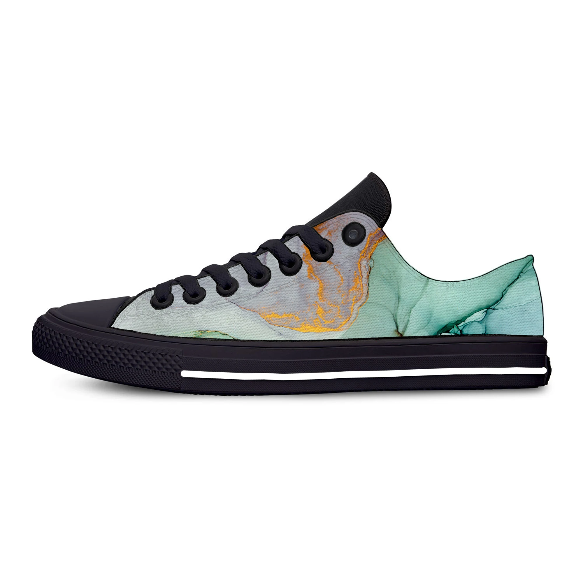 Colorful Marble Low Top Sneakers Mens Womens Teenager Casual Shoes Canvas Running Shoes 3D Printed Breathable Lightweight shoe