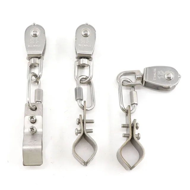 5Set/Táska Ss304 Rozsdamentes Acél Szíjtárcsás Mozgatható Gyűrűs Cső Bilincs Teleszkópos Napfényháló Telepítő Készlet - Image 2