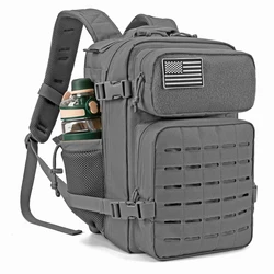25L Tactical Outdoor Backpack with MOLLE System and Bottle Holder (Gray)