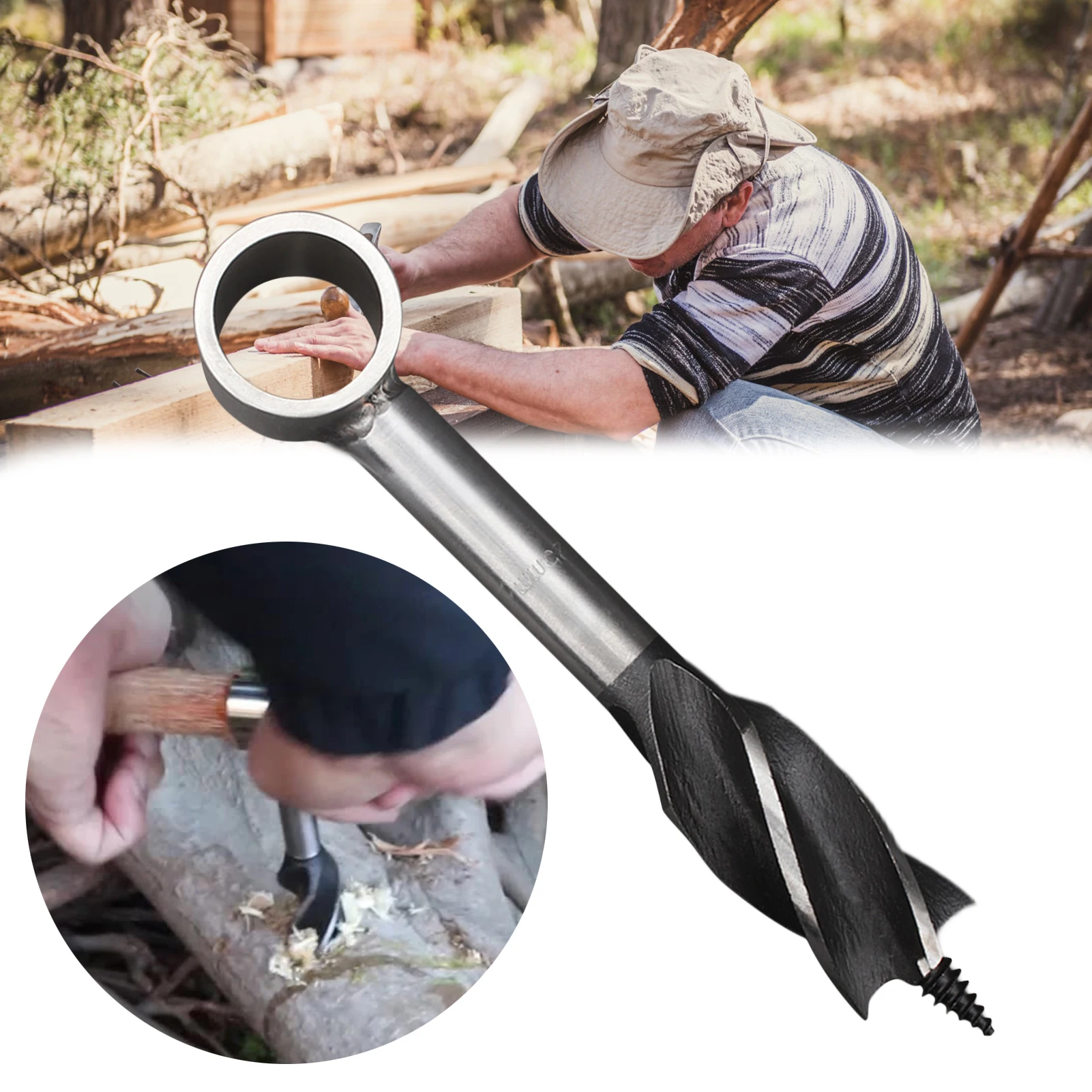 New Hand Auger Drill Bit Hand Drill Survival Auger Bushcraft Hand