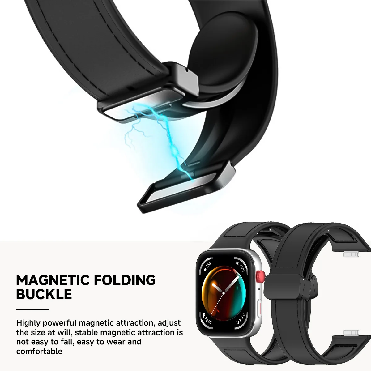 Elegant Leather Bracelet with Magnetic Closure - Premium Strap Accessory