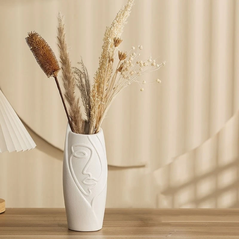 Artisanal Half Face Plant Vase Mold Unique Silicone Face Succulent Pots Mold for Artistic Home and Office Ornaments