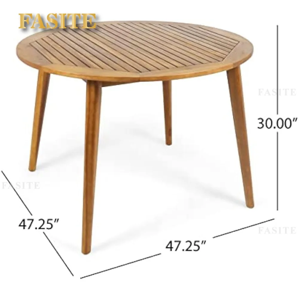 Patio Dining Set 5 Piece Acacia Wood Dining Set, Teak Finish, Outdoor Patio Furniture Set