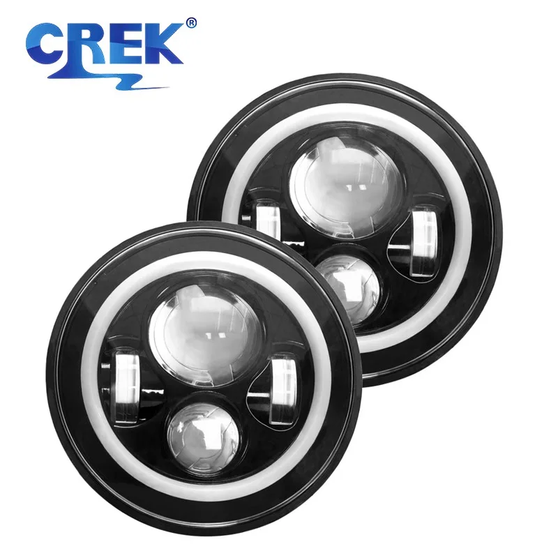 

CREK универсальные 7-дюймовые светодиодные фары для автомобиля и мотоцикла DRL H4, круглые фары для Harley, BMW, Yamaha, Cafe Racer, Harley, 7-дюймовые фары