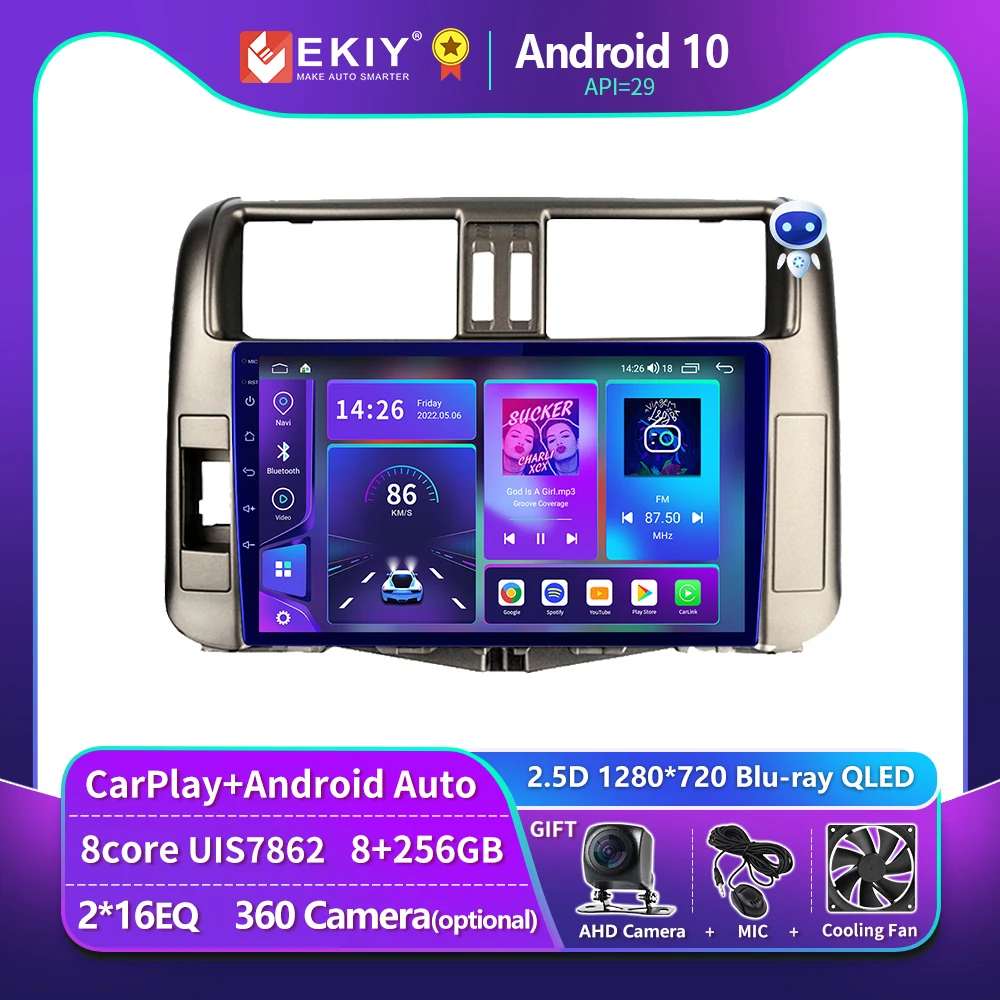 

EKIY T900 For Toyota Land Cruiser Prado 150 2009-2013 Car Radio Multimedia Player Android Auto Carplay Stereo Navi GPS 2 Din DVD