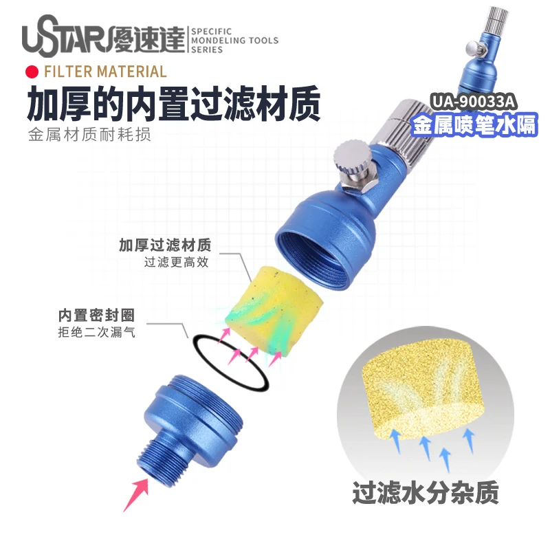 Ustar UA-90033A Airbrush Water Filter Air Pressure Adjustable Modelers Hobby DIY Tools Airbrush Air Strainer model tools