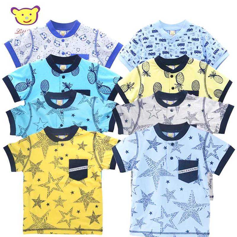 

Kid Boys And Gitls Baby 1-5 Years Pure Cotton Summer O Neck T Shirts For Clothes Children Tops Short Sleeves