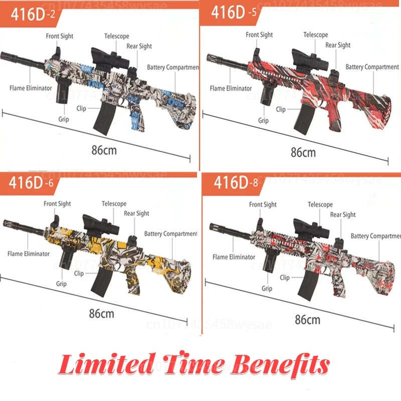 2024 Electric Gel Balls Toy Gun M416 Eco-Friendlyball Gun Automatico Con 10000 Drop Goggles Gioco All'Aperto Per Bambini Giocattolo Per Adulti