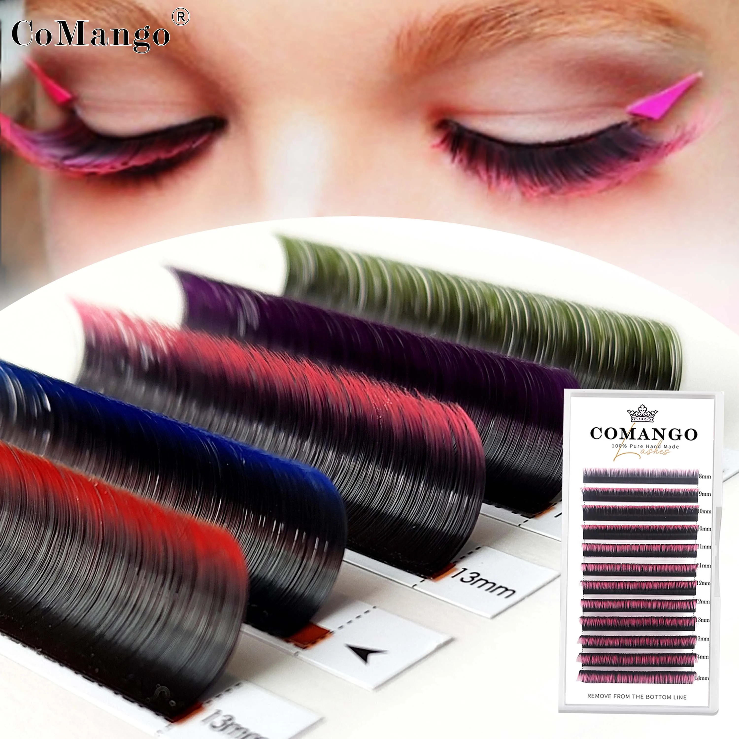Eyelash Extensions Eyelashes Mink Mix Lash Tray Ombre Fanning Volume Gradient Colored Automatic Flower
