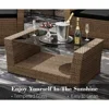 Outdoor Sofa Sets, 4PCS Patio Furniture Set, Outdoor Conversation Sets with Rattan Chair Table, Outdoors Garden Sofas Sets 3