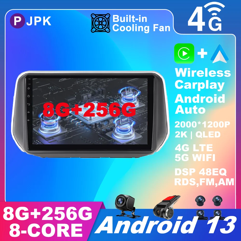 

Автомобильный радиоприемник 10,1 дюймов Android 13 для Hyundai Santa Fe IX45 2018 - 2020 WIFI ADAS No 2din BT стерео AHD мультимедиа QLED RDS DSP