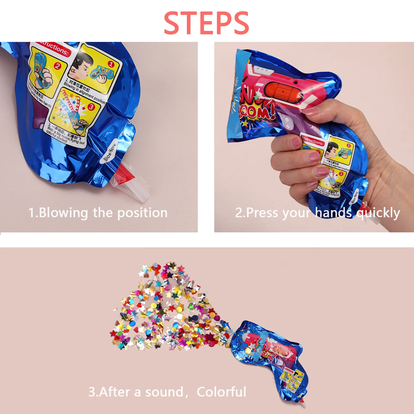 Confetti Gun Foil Balloons 6/12pcs for Wedding Birthday Graduation party decorations paper confetti